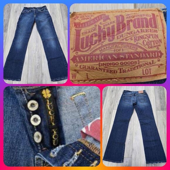 Lucky Brand dark blue Easy Rider dark blue size 0 classic bootcut, mid rise - Picture 1 of 14